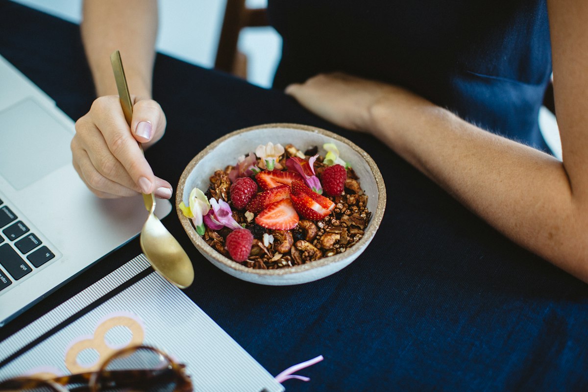 Fresh fruits and vegetables for clear skin and healthy nails